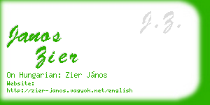 janos zier business card
